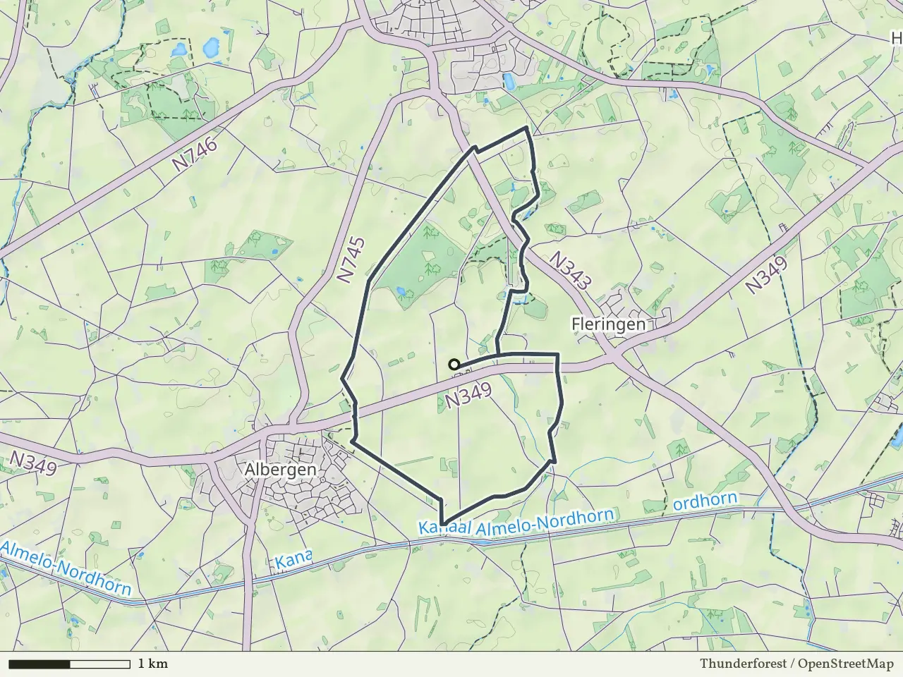 Rode route vanaf Fleringerveld, Fleringen