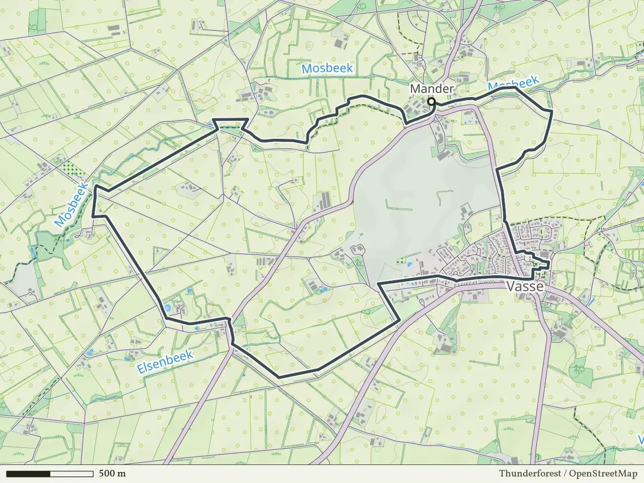 Groene route vanaf Mander, Vasse