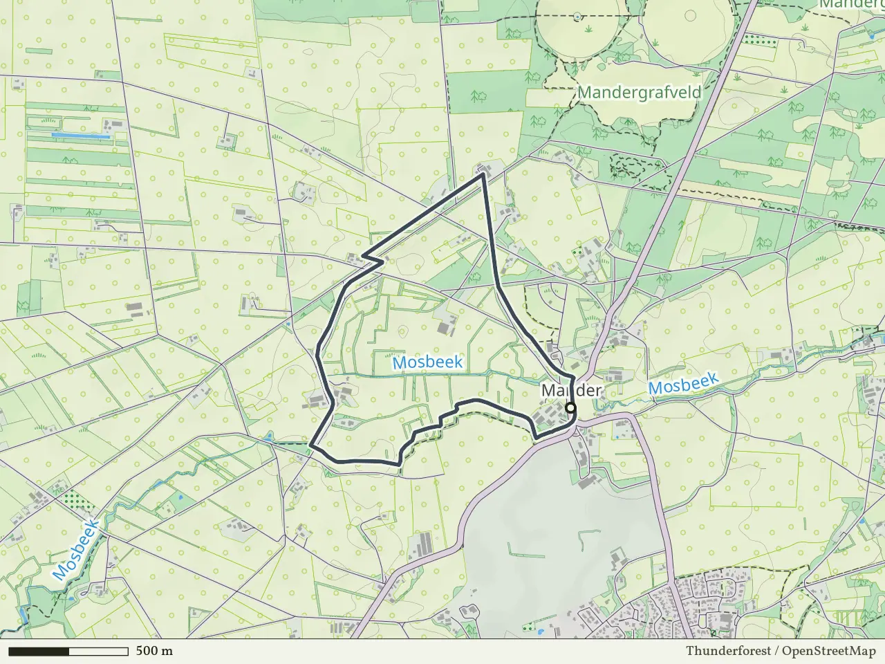 Rode route vanaf Mander, Vasse