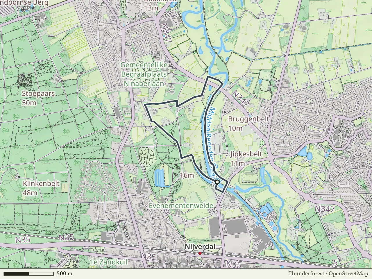 Gele route vanaf Wilgenweard, Nijverdal