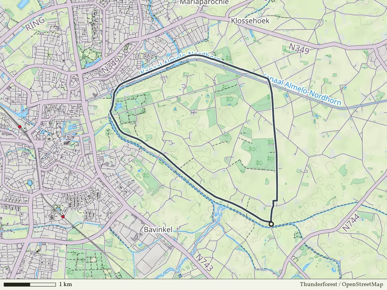 Gele route vanaf Loolee, Zenderen