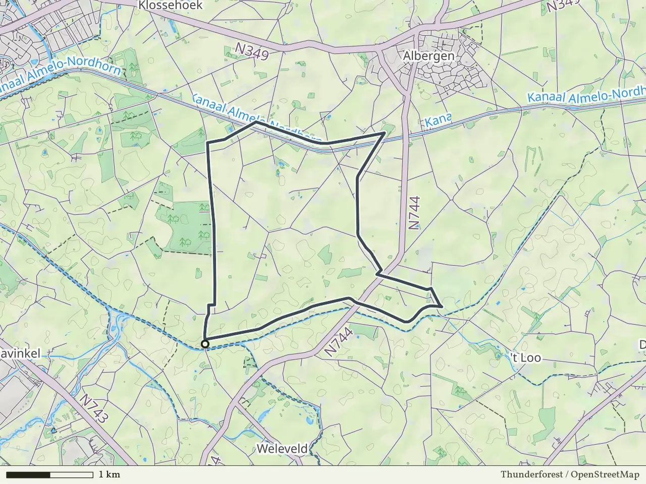 Paarse route vanaf Loolee, Zenderen