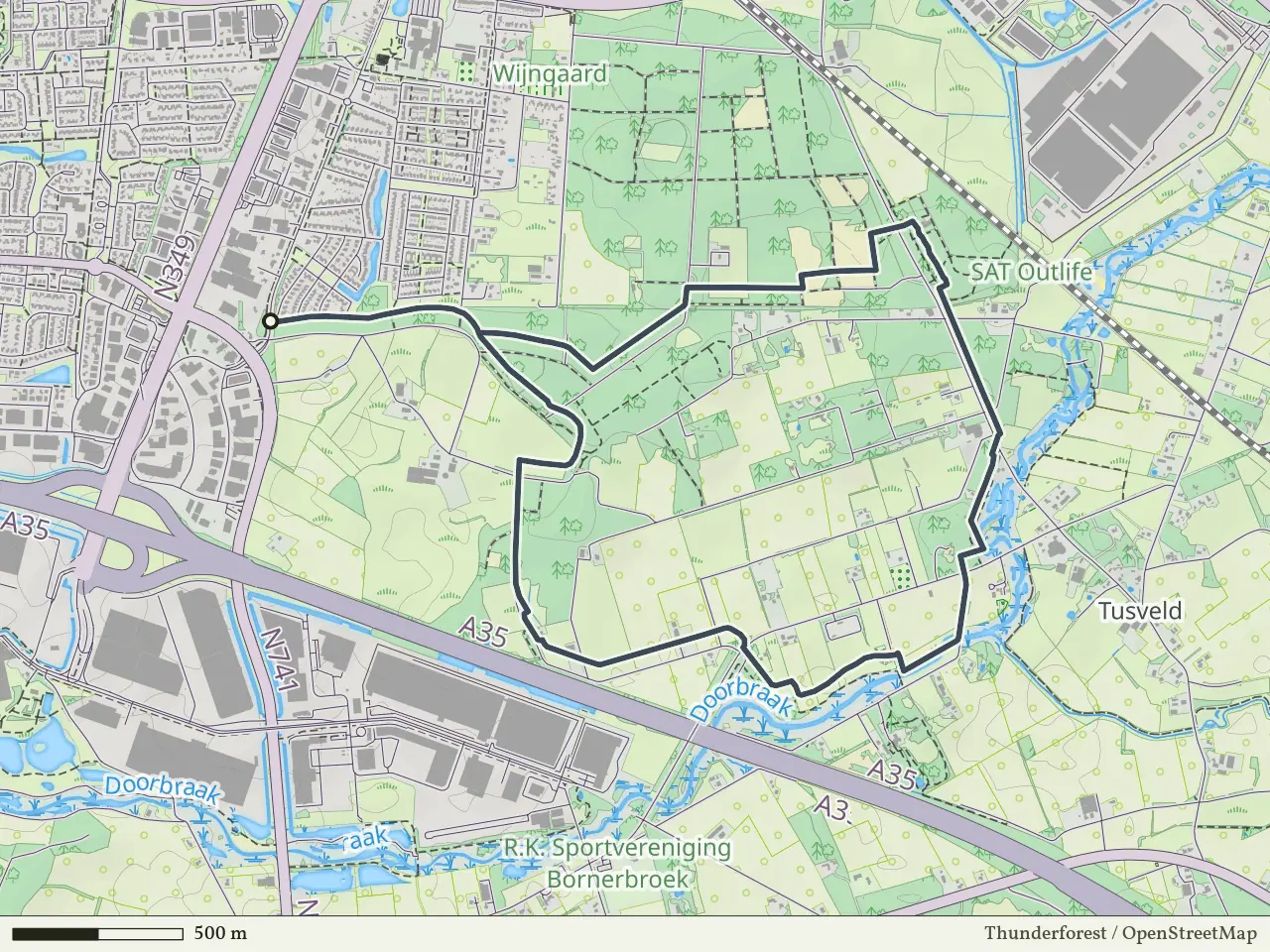 Groene route vanaf Nijrees, Almelo