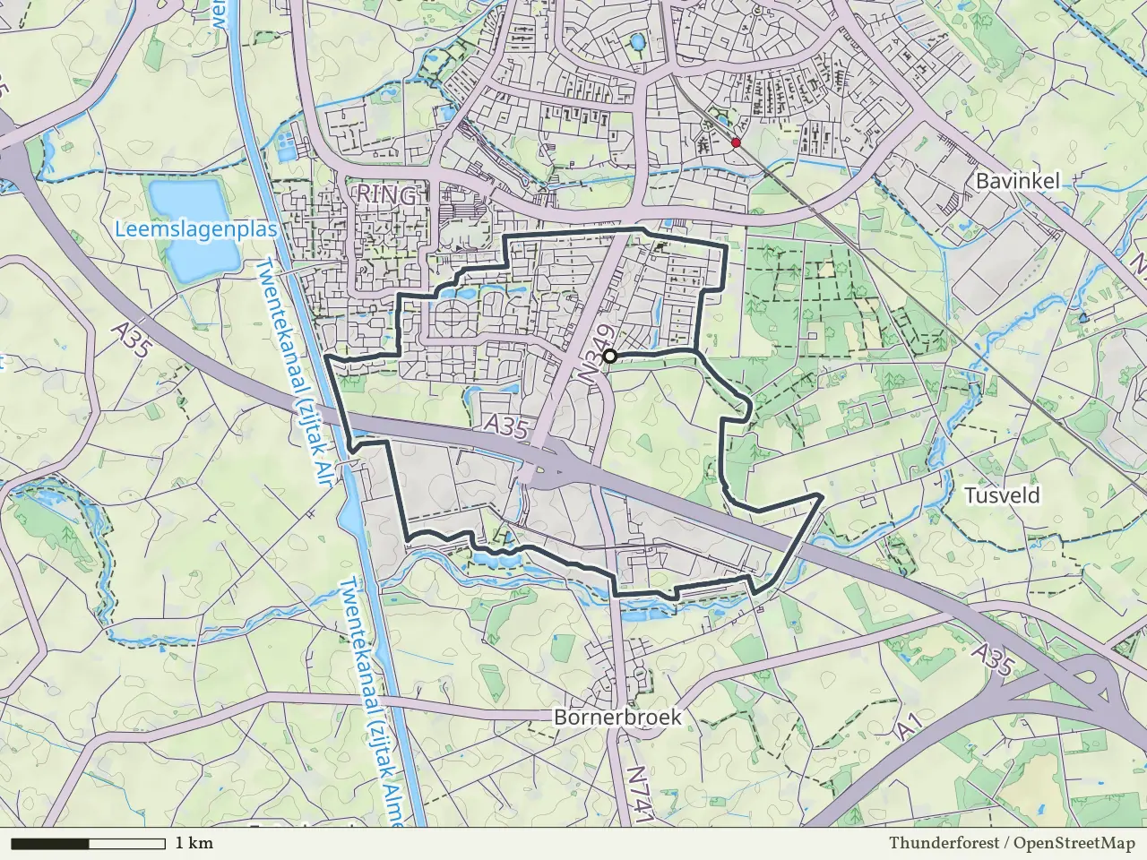 Oranje route vanaf Nijrees, Almelo