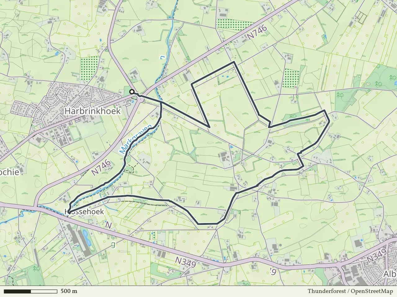 Blauwe route vanaf Harbrinkhoek, Harbrinkshoek