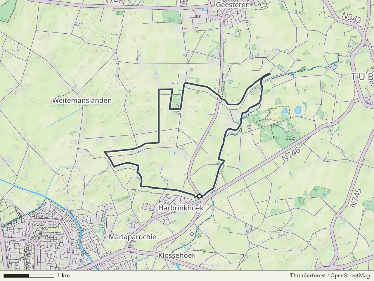 Gele route vanaf Harbrinkhoek, Harbrinkshoek