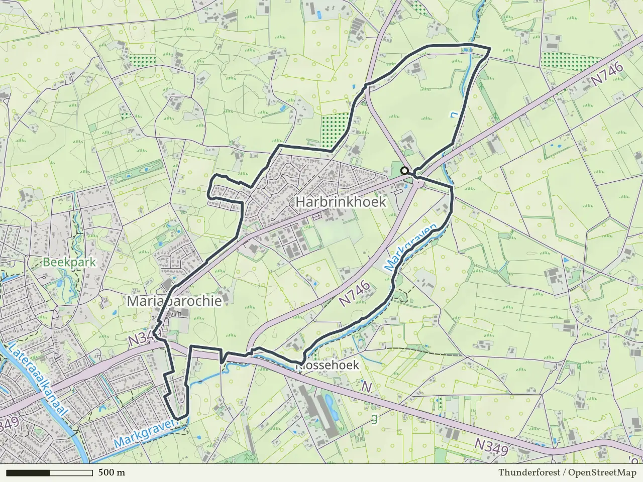 Paarse route vanaf Harbrinkhoek, Harbrinkshoek