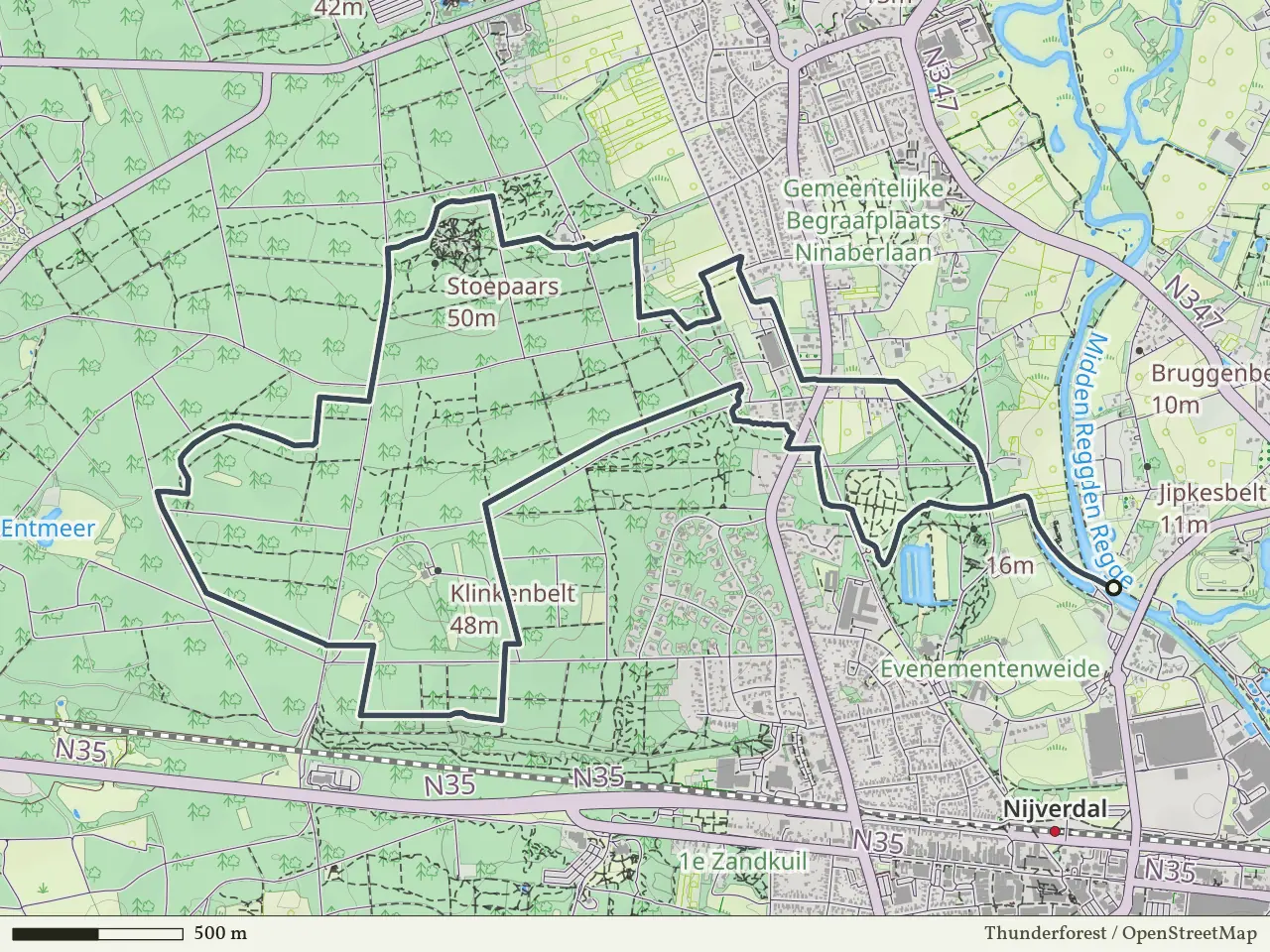 Rode route vanaf Wilgenweard, Nijverdal