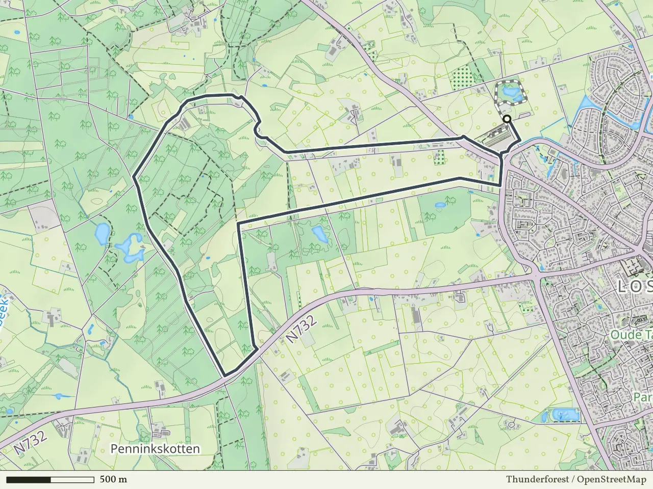 Oranje route vanaf Steenfabriek, Losser