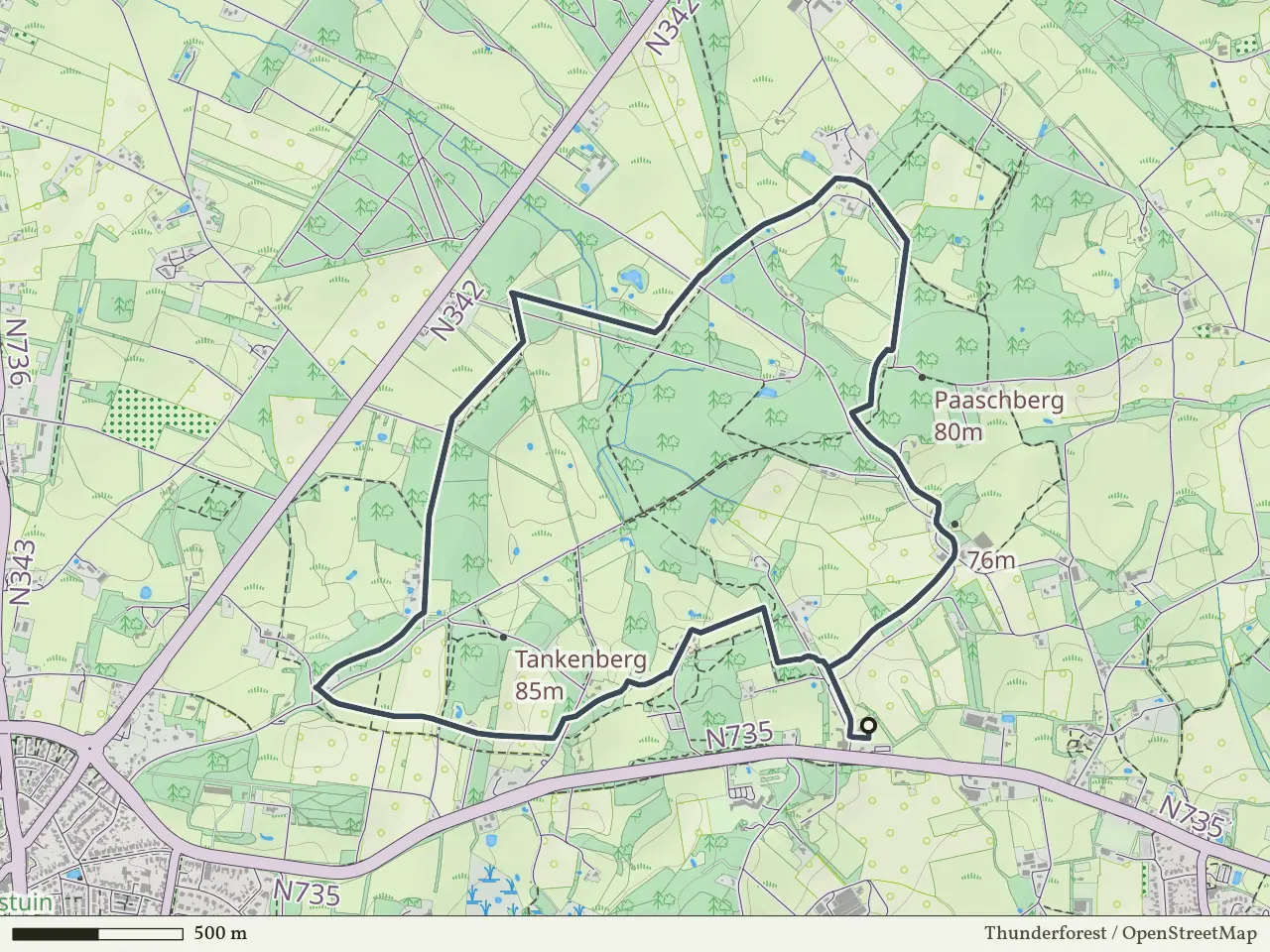 Blauwe route vanaf Tankenberg, De Lutte