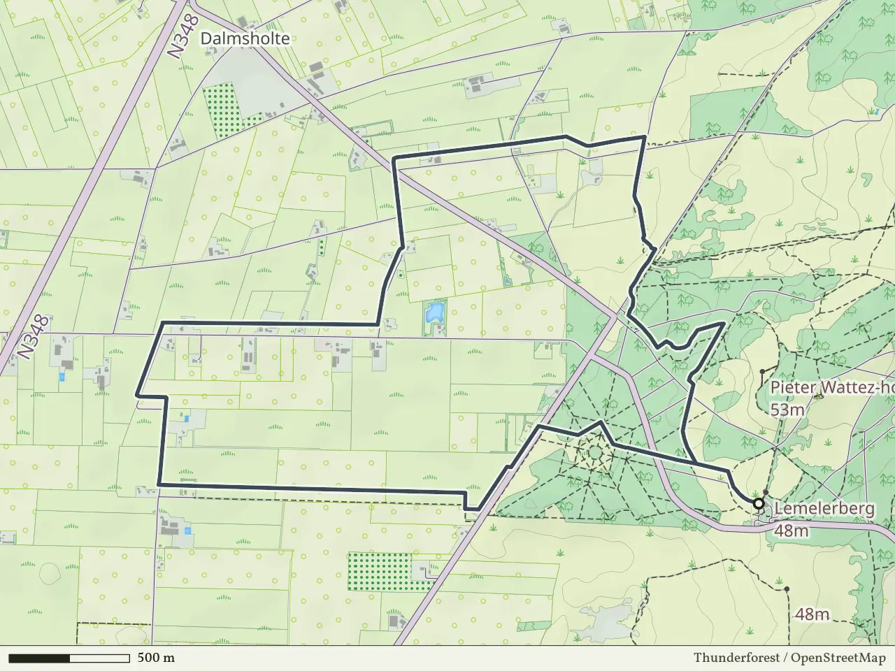 Paarse route vanaf Lemelerberg, Lemele
