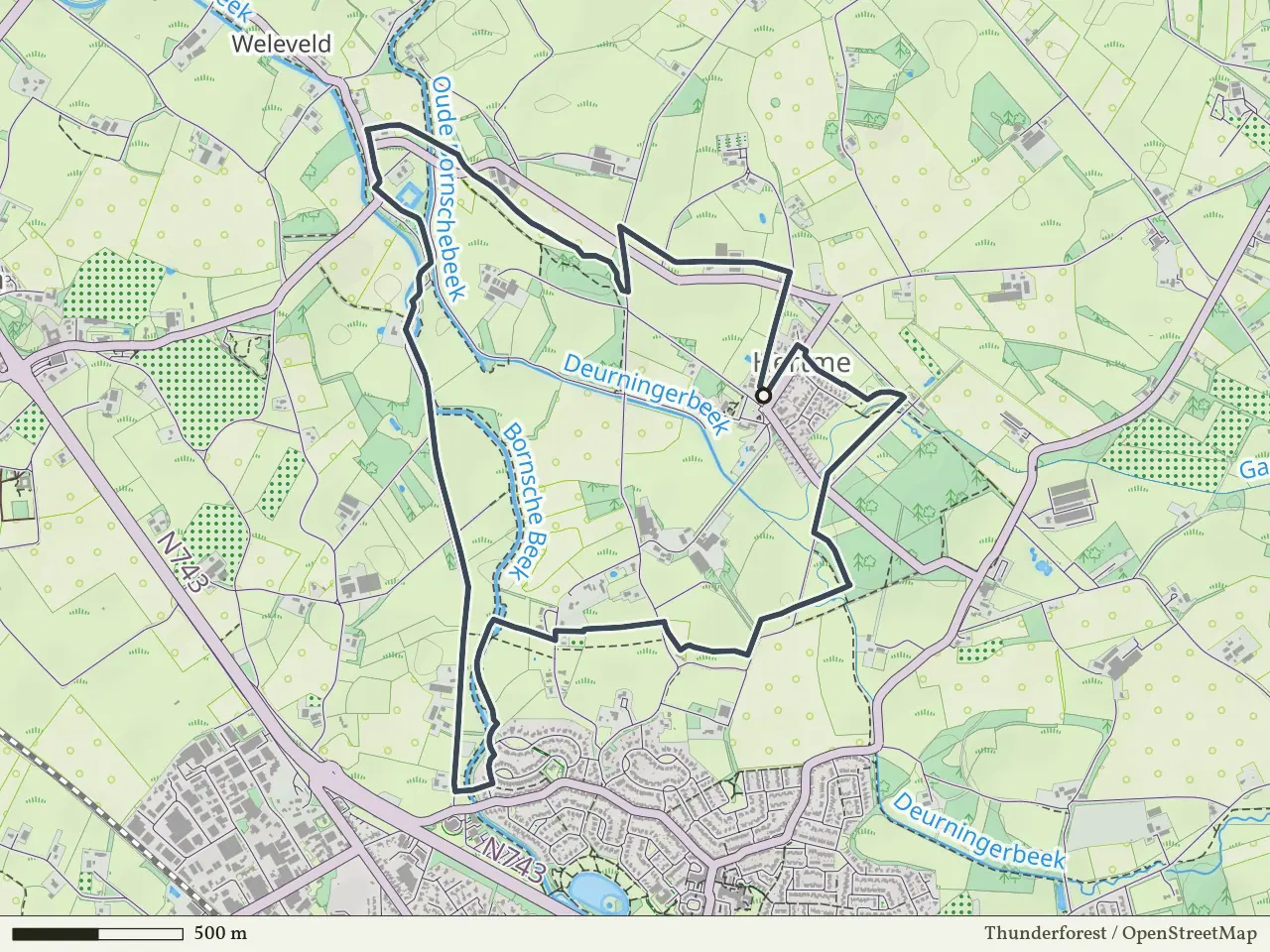 Oranje route vanaf Hertme, Zenderen