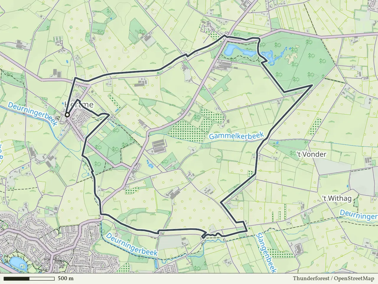 Paarse route vanaf Hertme, Zenderen