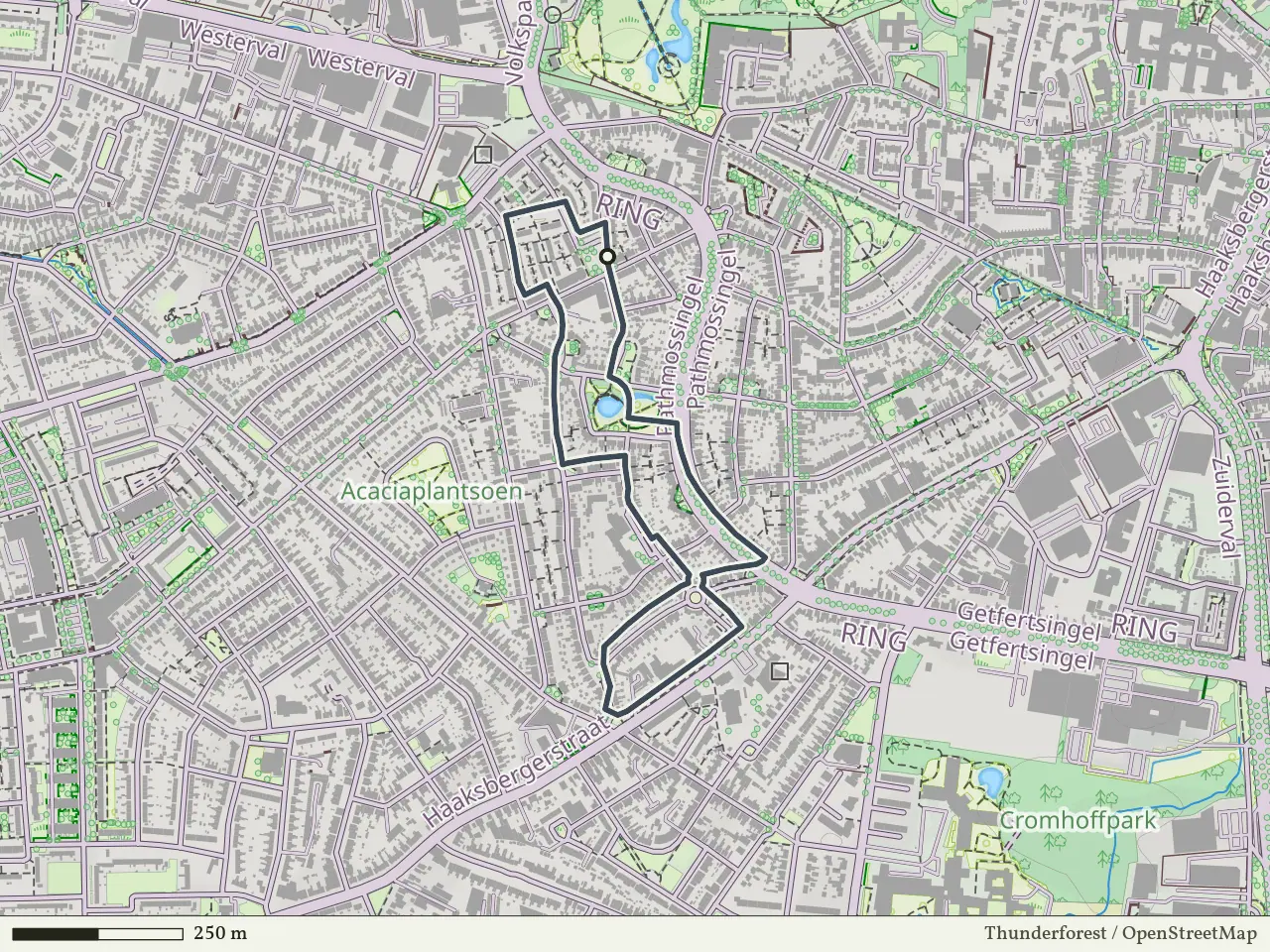 Rode route vanaf Pathmos, Enschede