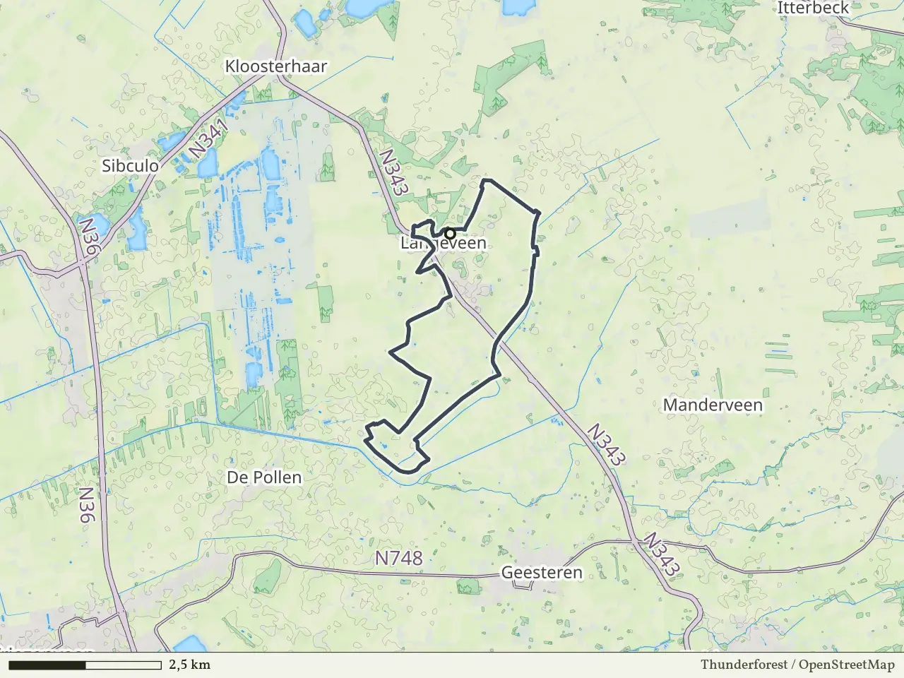 Gele route vanaf Langeveen, Geesteren