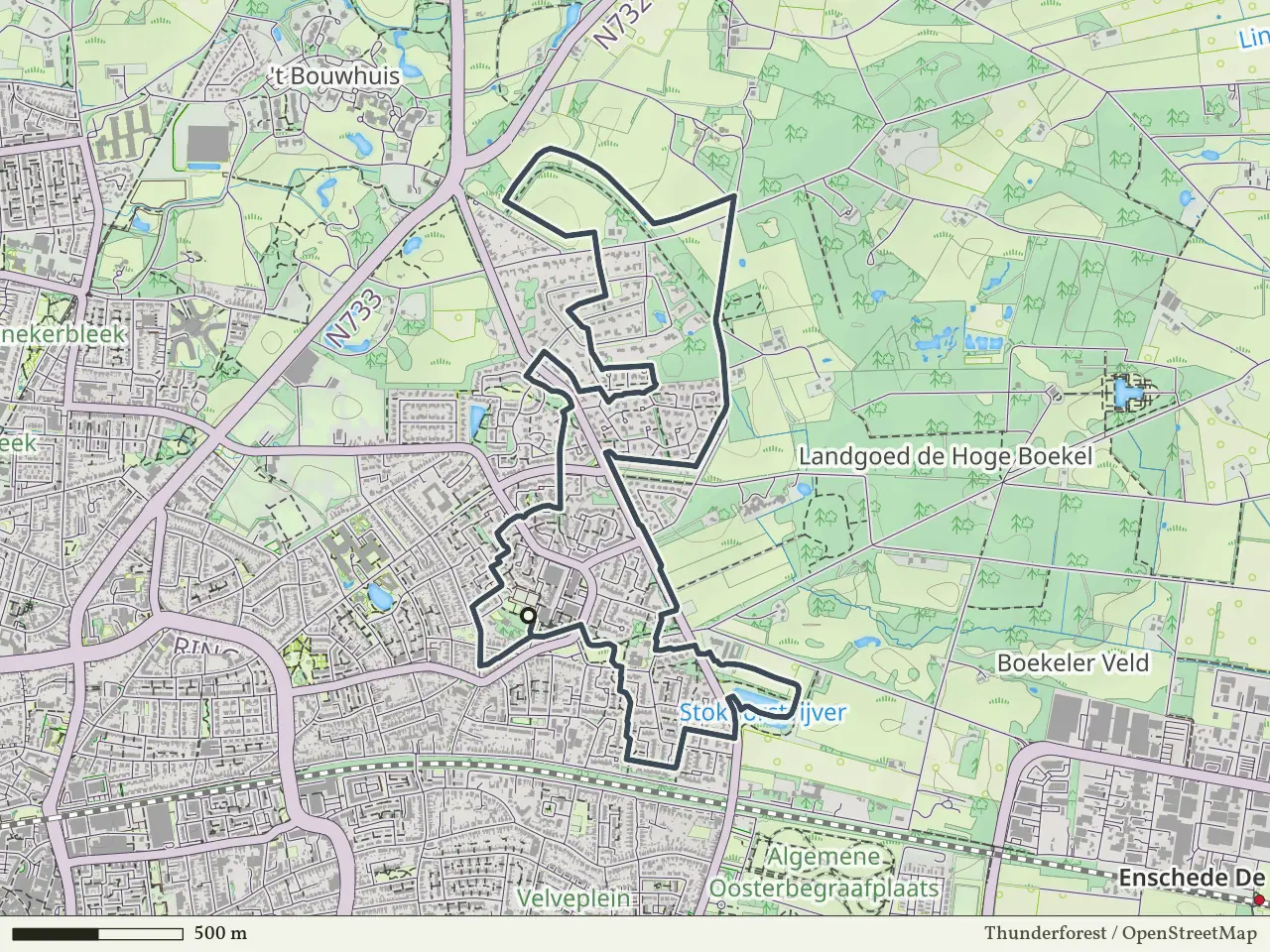 Blauwe route vanaf Stokhorst, Enschede