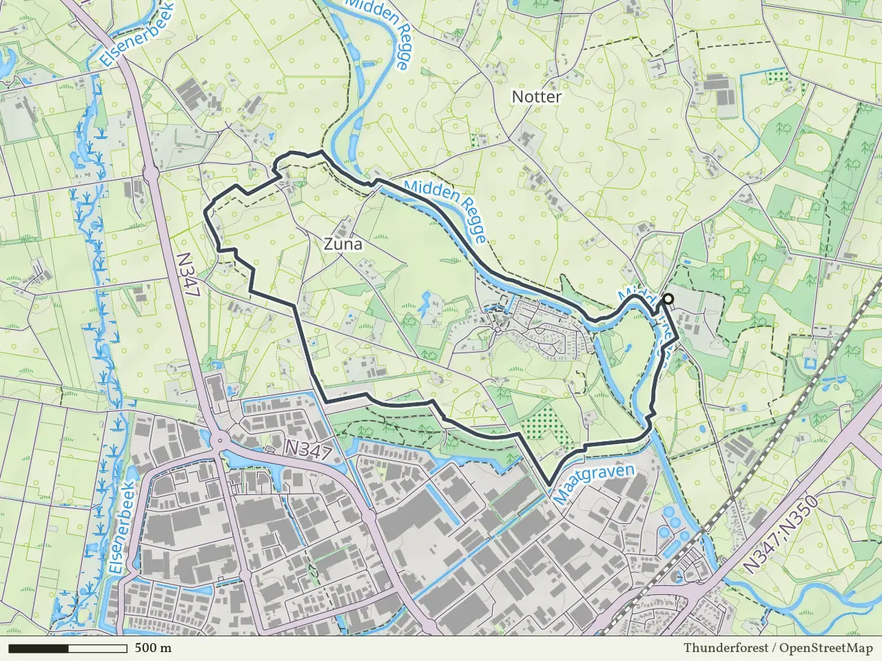 Gele route vanaf Grimberg, Notter
