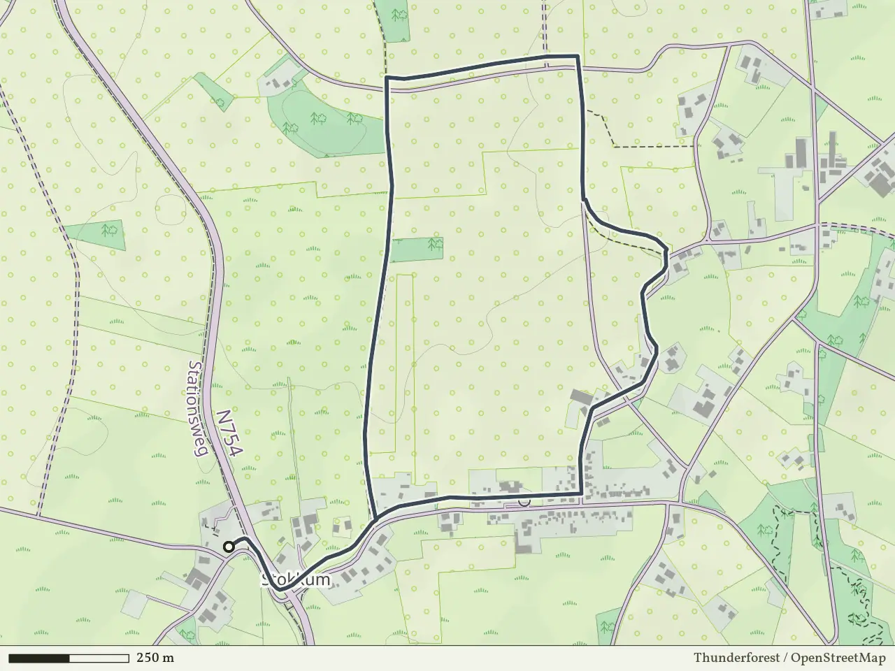 Gele route vanaf Stokkum, Markelo
