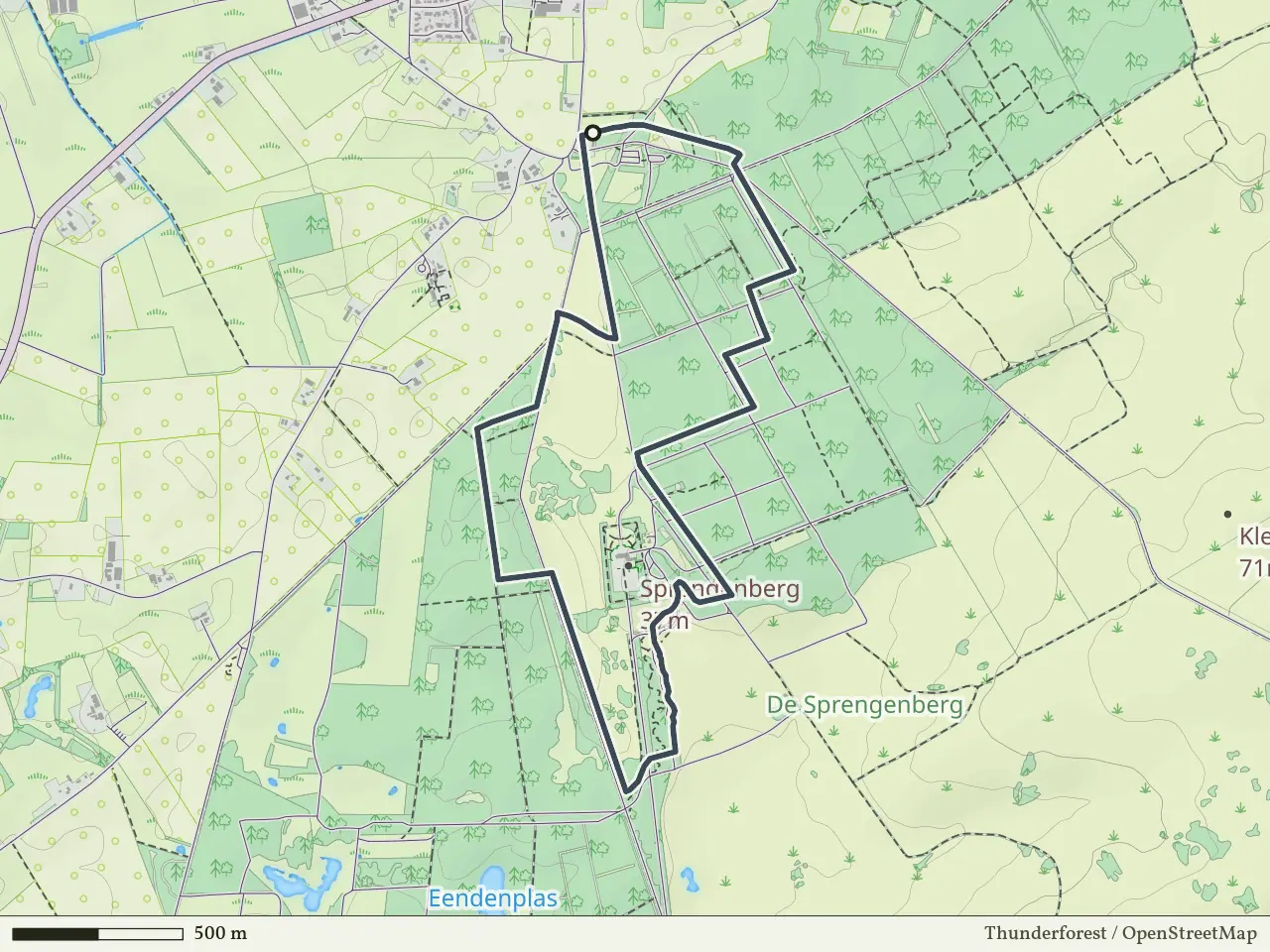 Oranje route vanaf Sprengenberg, Haarle
