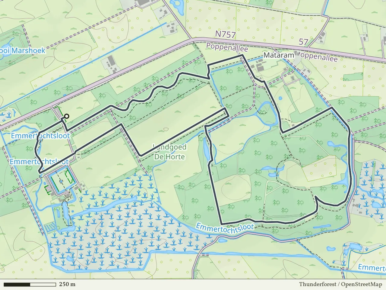Rode route vanaf De Horte, Dalfsen
