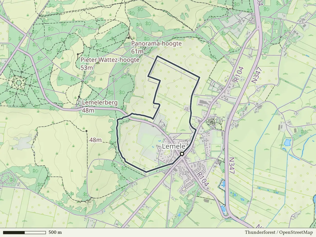 Paarse route vanaf Lemele, Ommen