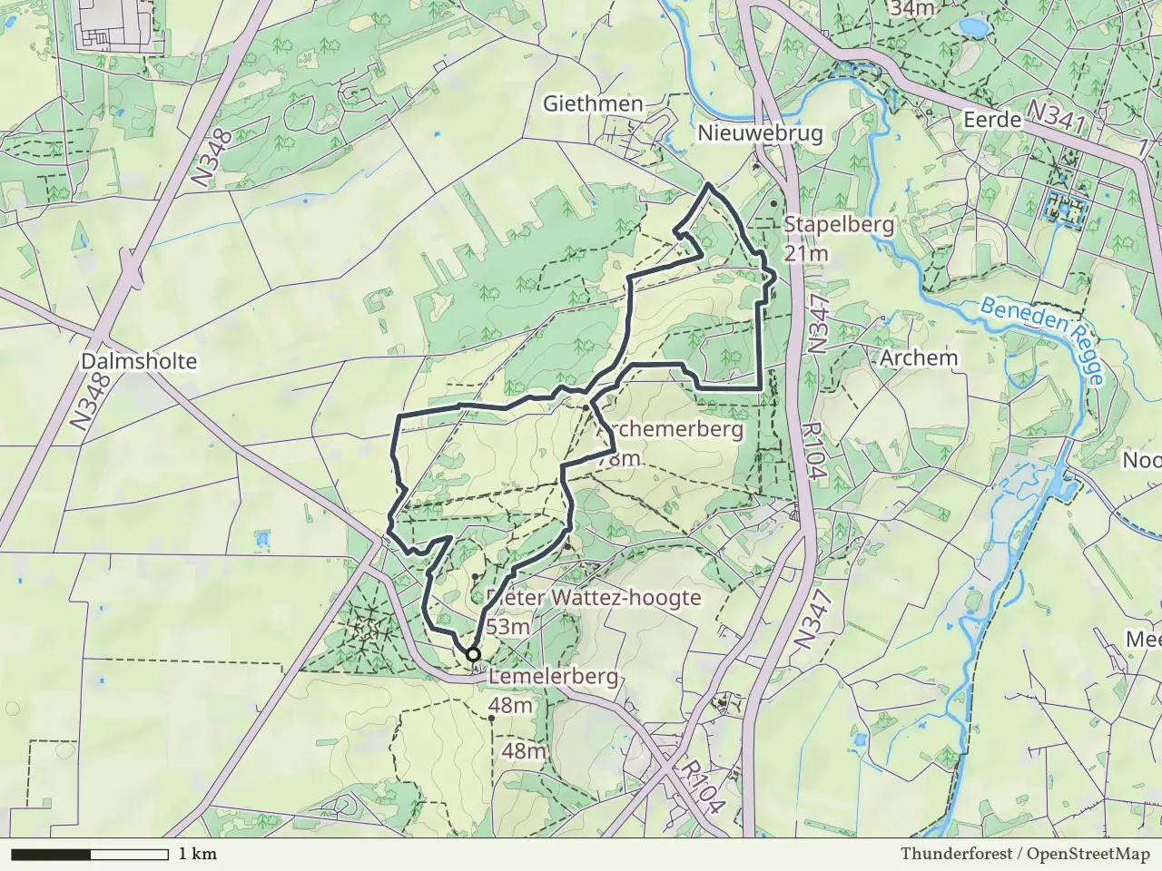 Blauwe route vanaf Lemelerberg, Lemele