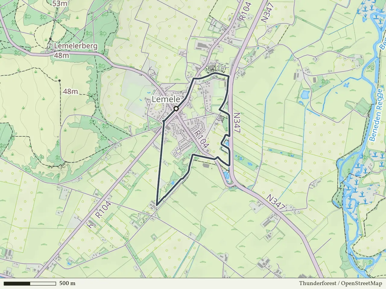 Blauwe route vanaf Lemele, Ommen