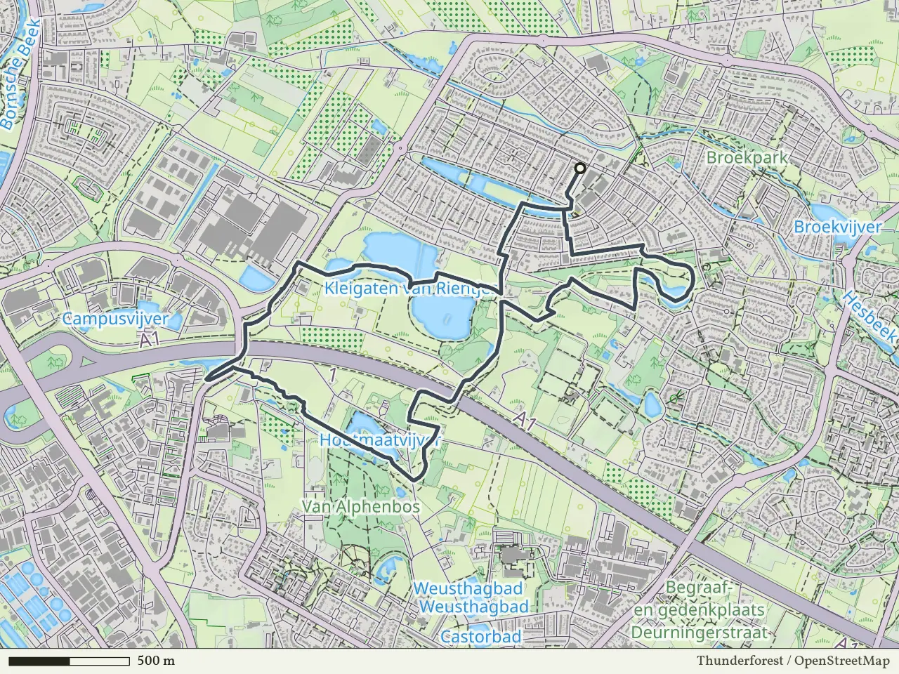 Gele route vanaf Slangenbeek, Hengelo