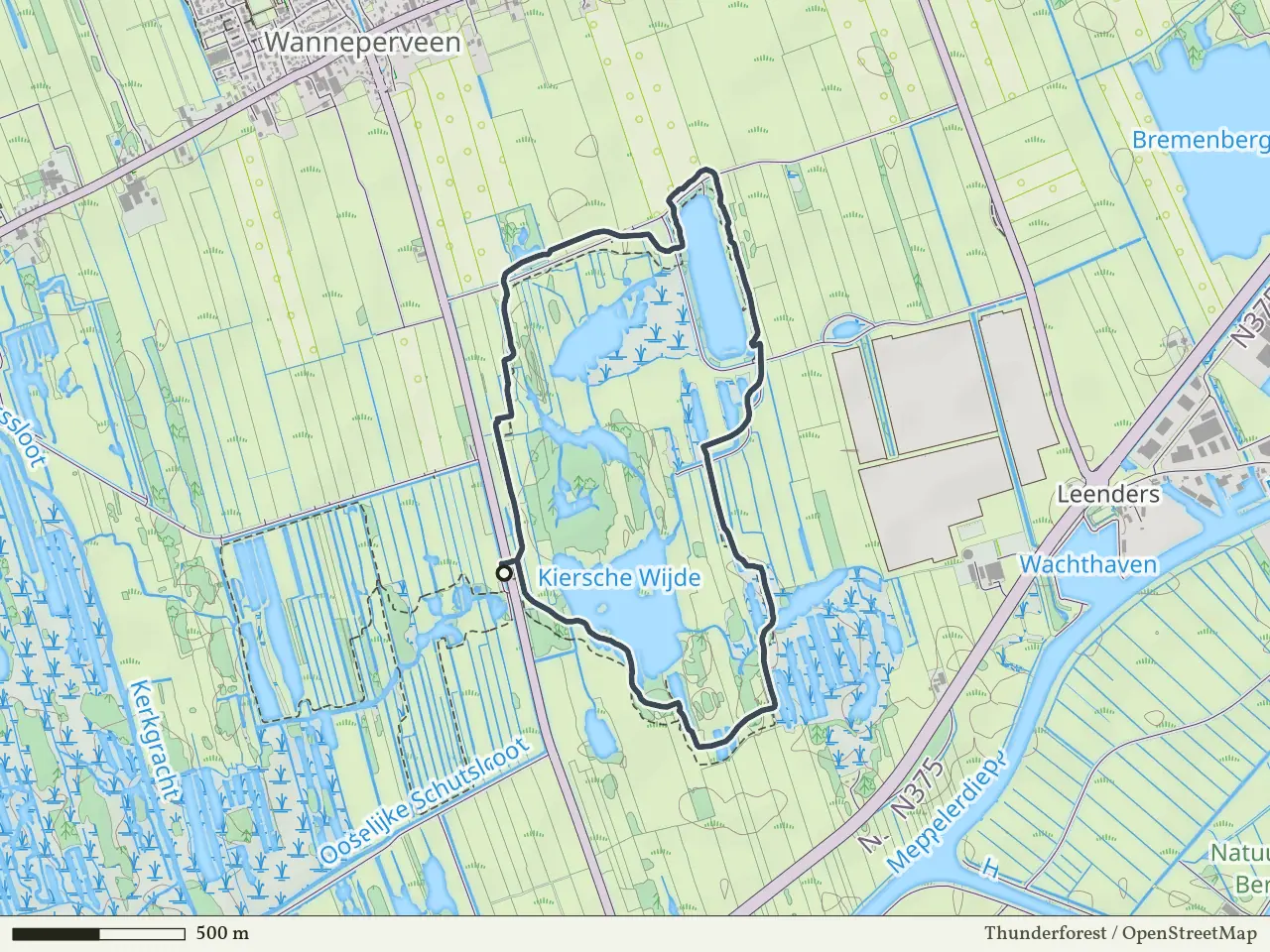 Gele route vanaf Kiersche Wijde, Wanneperveen