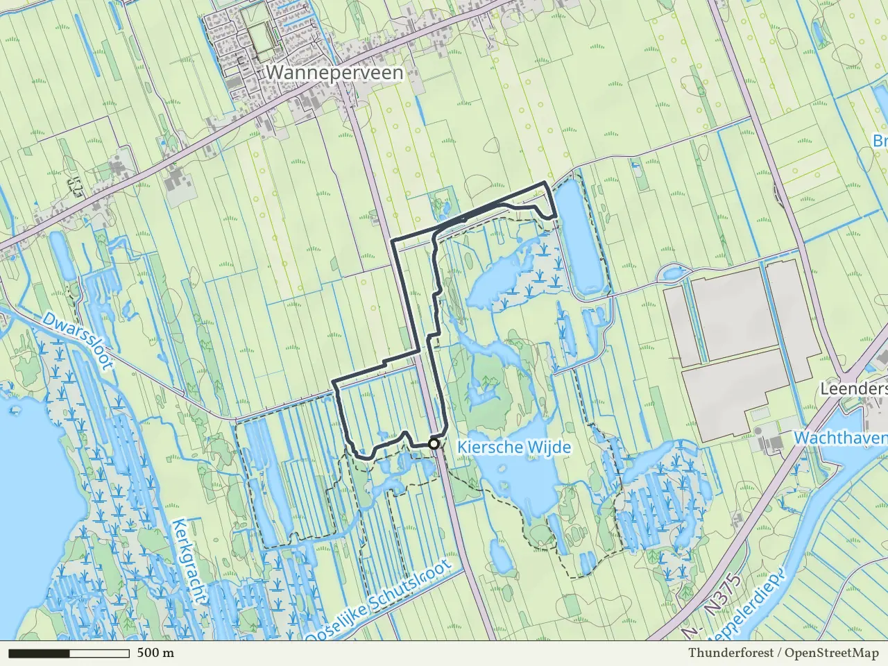 Paarse route vanaf Kiersche Wijde, Wanneperveen
