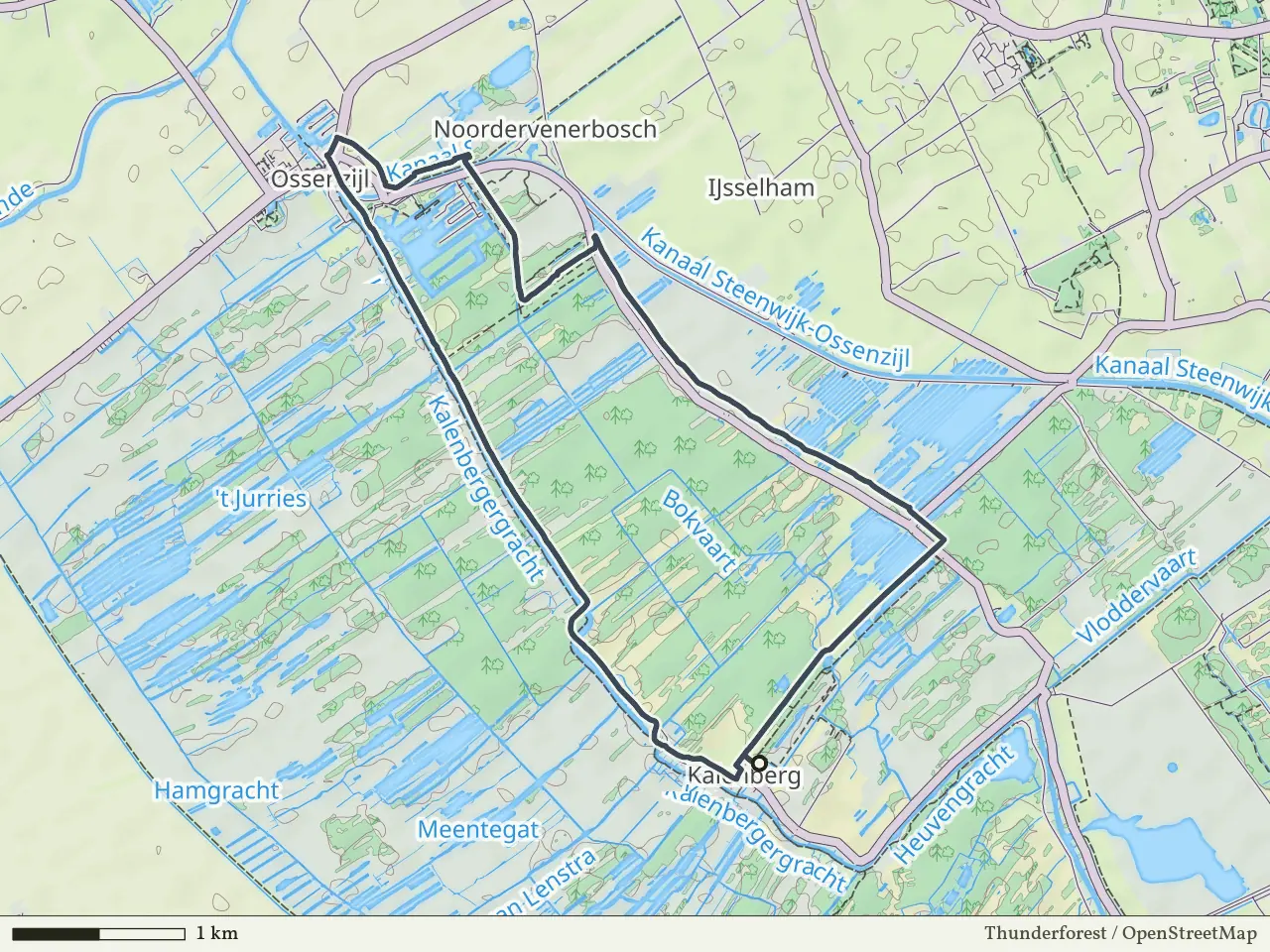 Gele route vanaf Kalenberg, Weerribben-Wieden