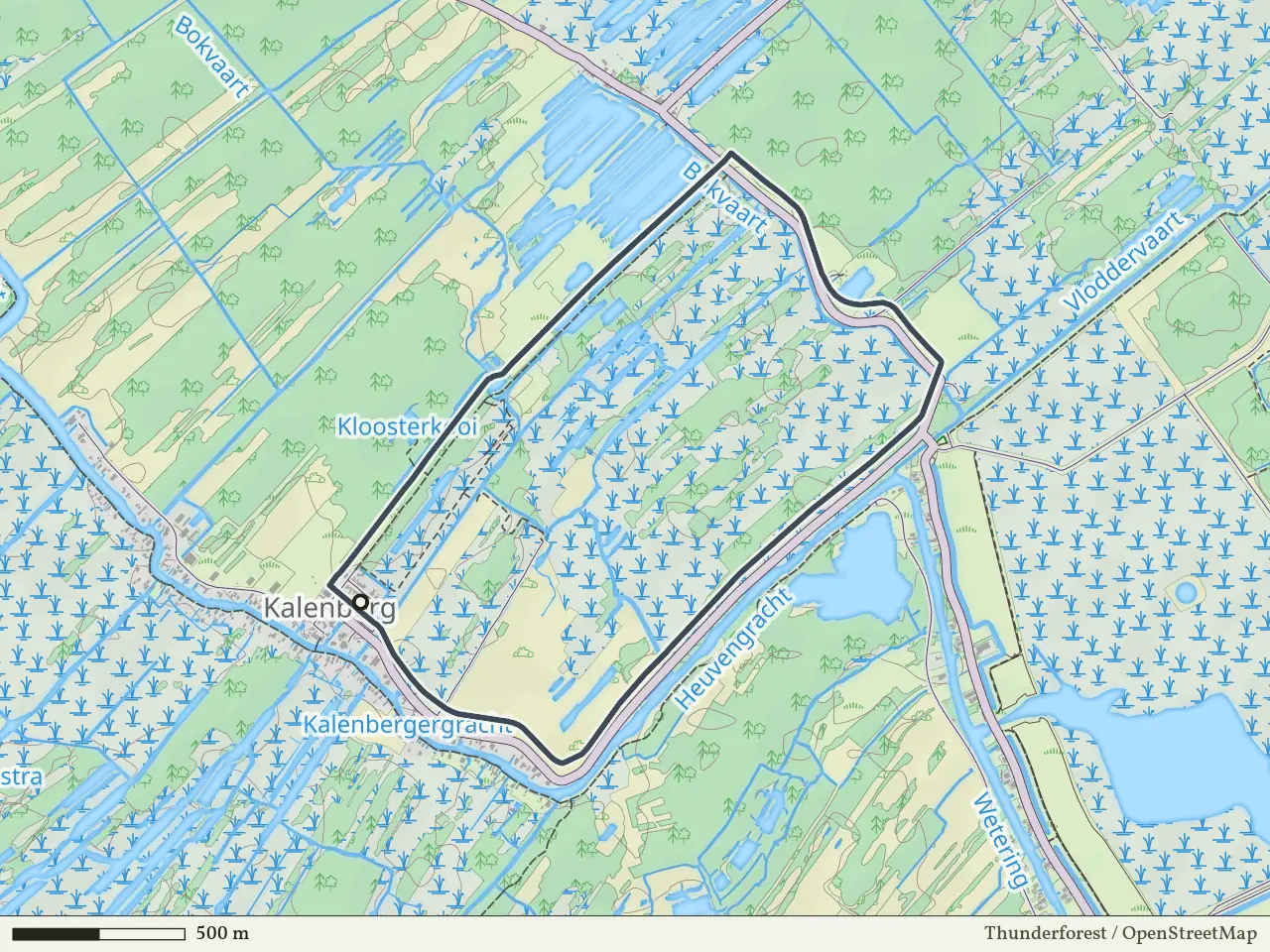 Paarse route vanaf Kalenberg, Weerribben-Wieden