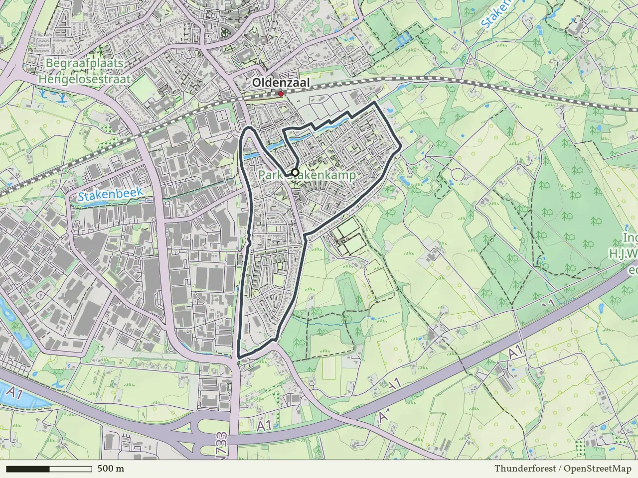 Paarse route vanaf Stakenboer, Oldenzaal