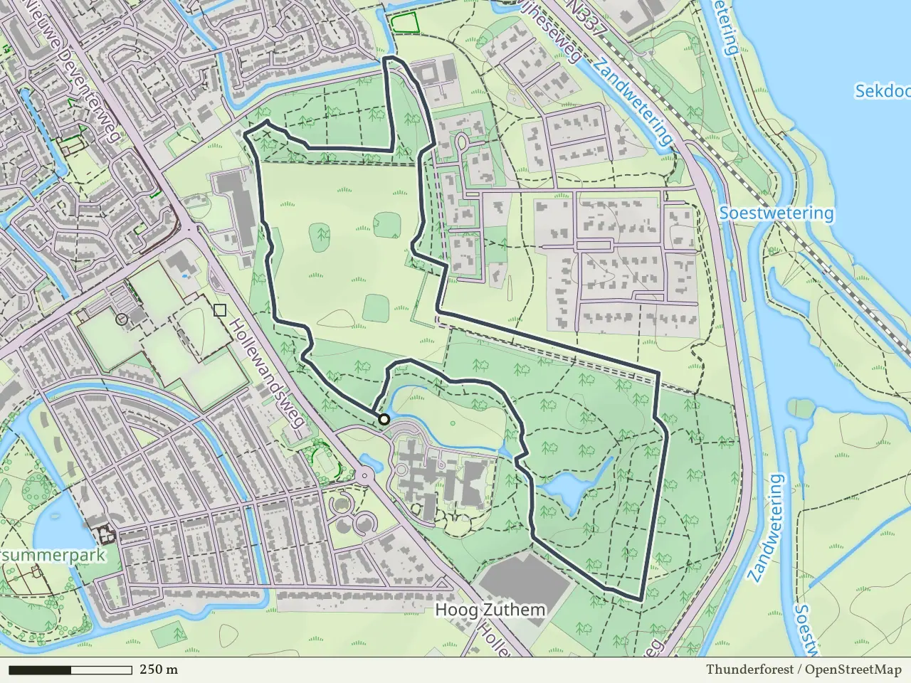 Rode route vanaf Hoog Zuthem, Zwolle
