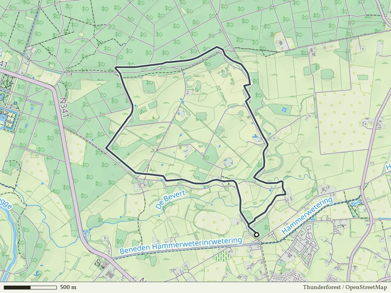 Oranje route vanaf Eerder Achterbroek, Den Ham