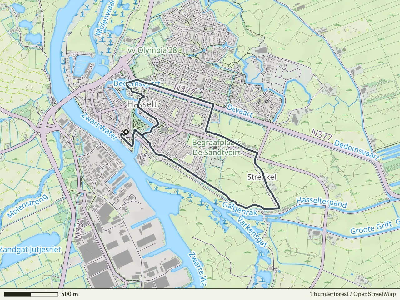 Oranje route vanaf Hasselt, IJsseldelta