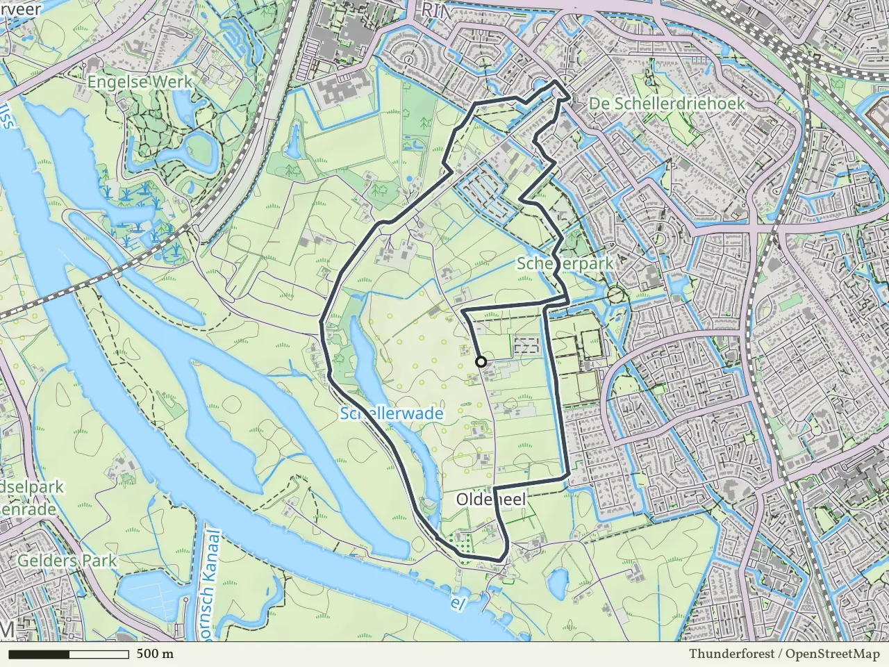 Blauwe route vanaf Oldeneel, Zwolle