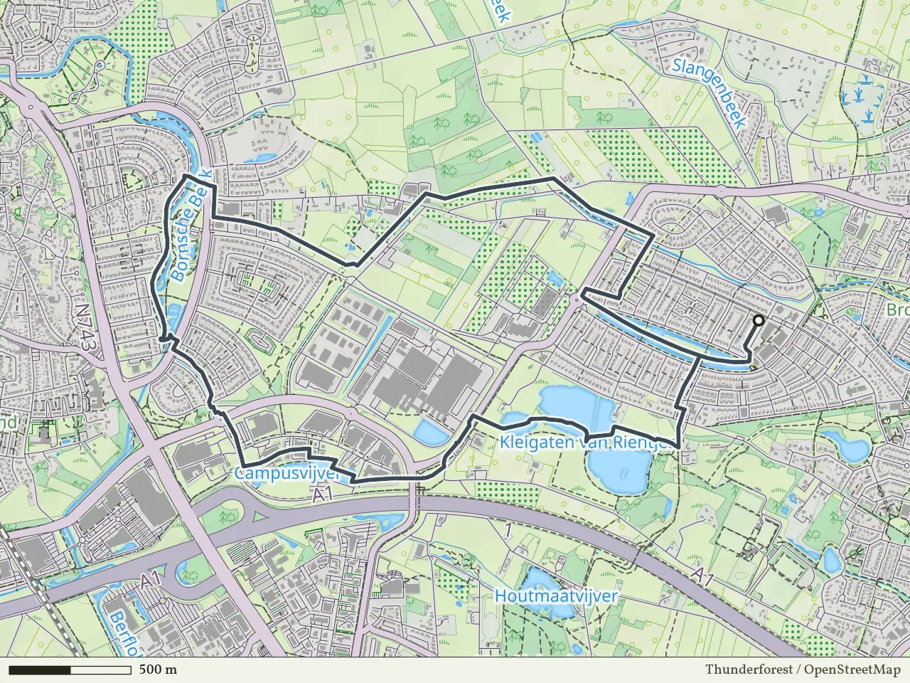 Oranje route vanaf Slangenbeek, Hengelo