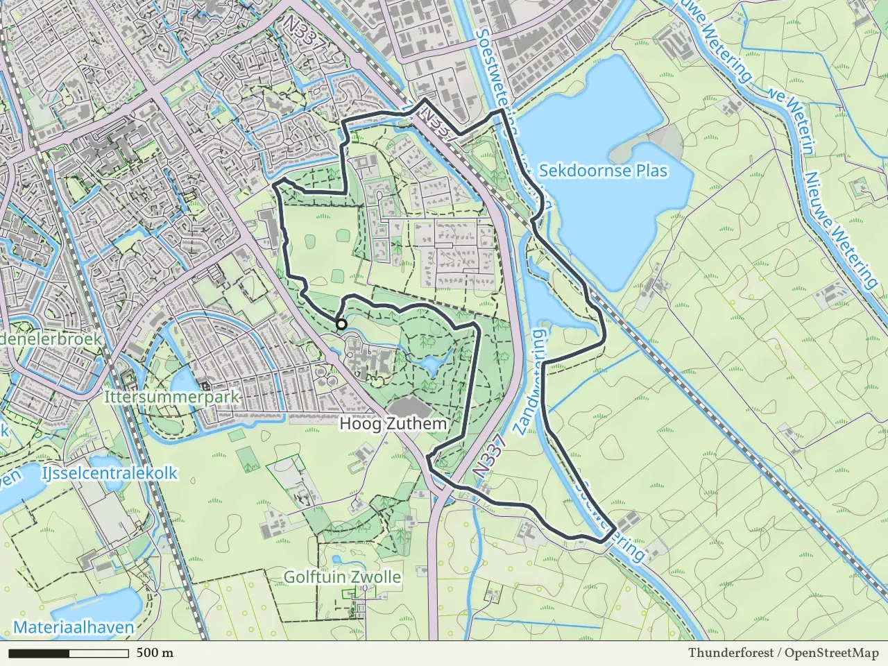 Blauwe route vanaf Hoog Zuthem, Zwolle