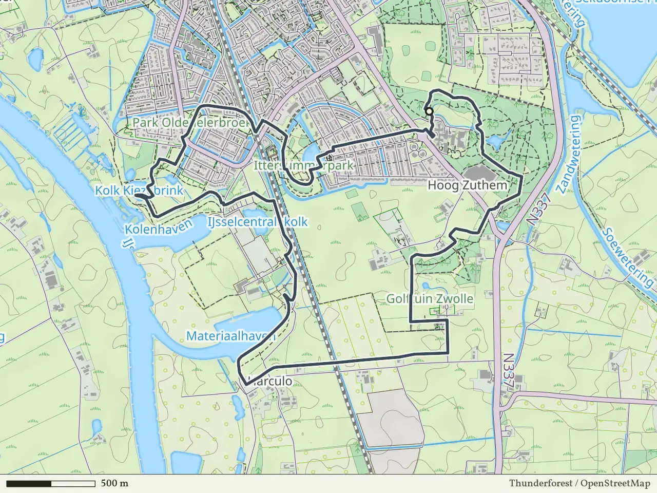 Groene route vanaf Hoog Zuthem, Zwolle