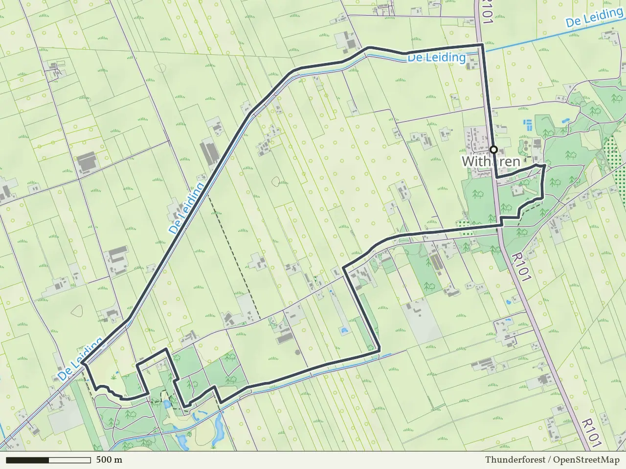 Paarse route vanaf Witharen, Ommen