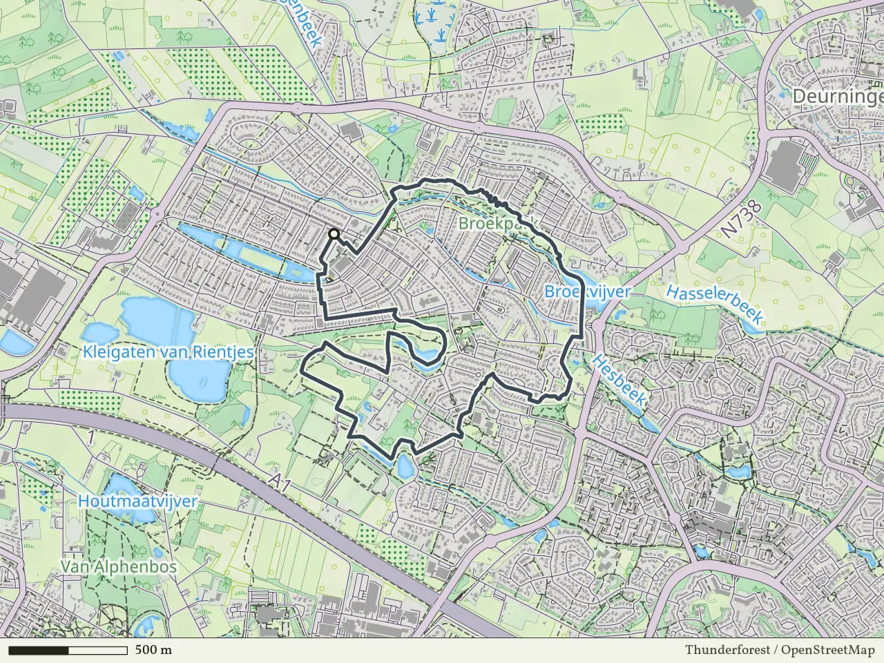 Rode route vanaf Slangenbeek, Hengelo