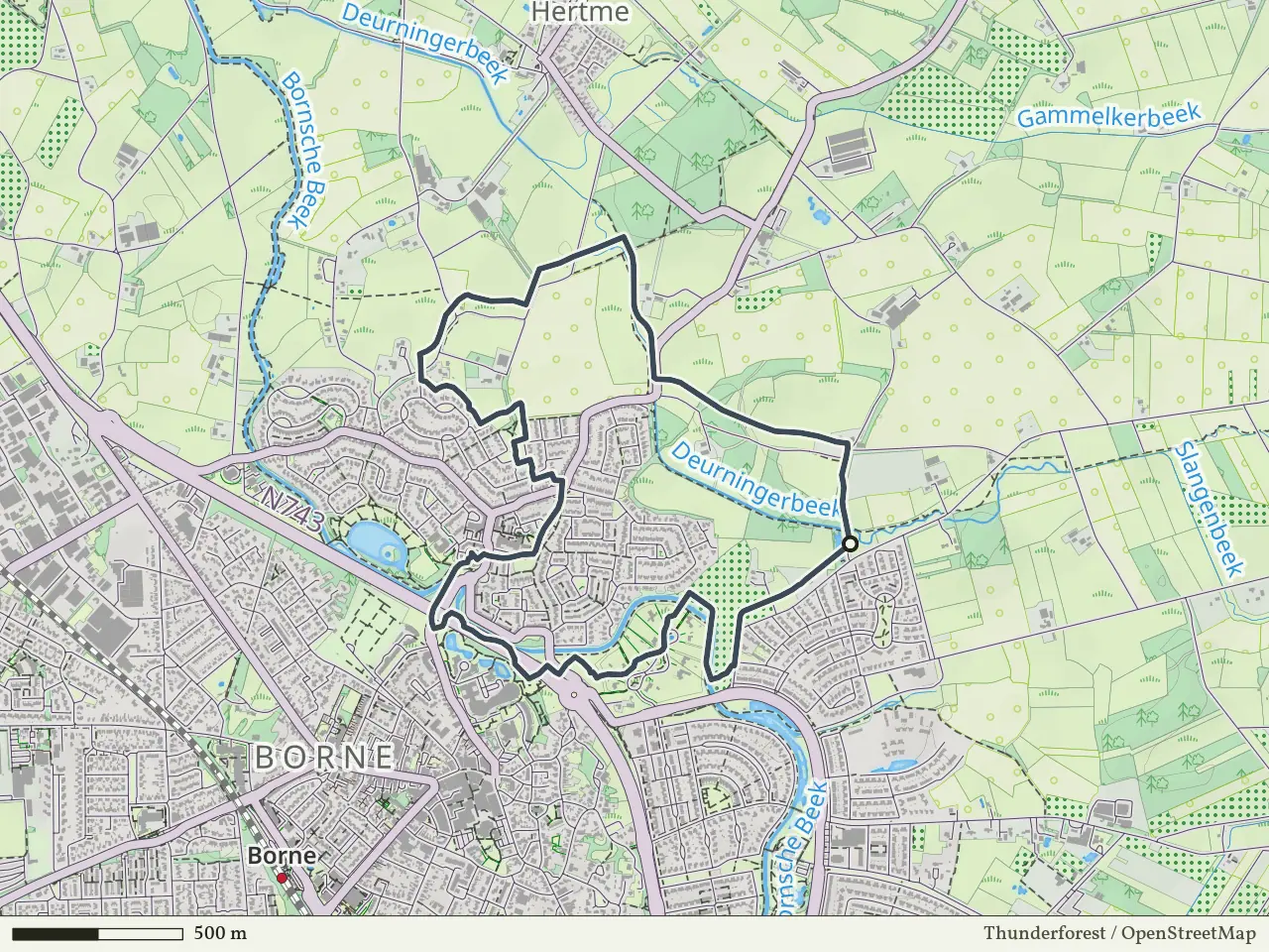 Blauwe route vanaf Spanjaardgemaal, Borne