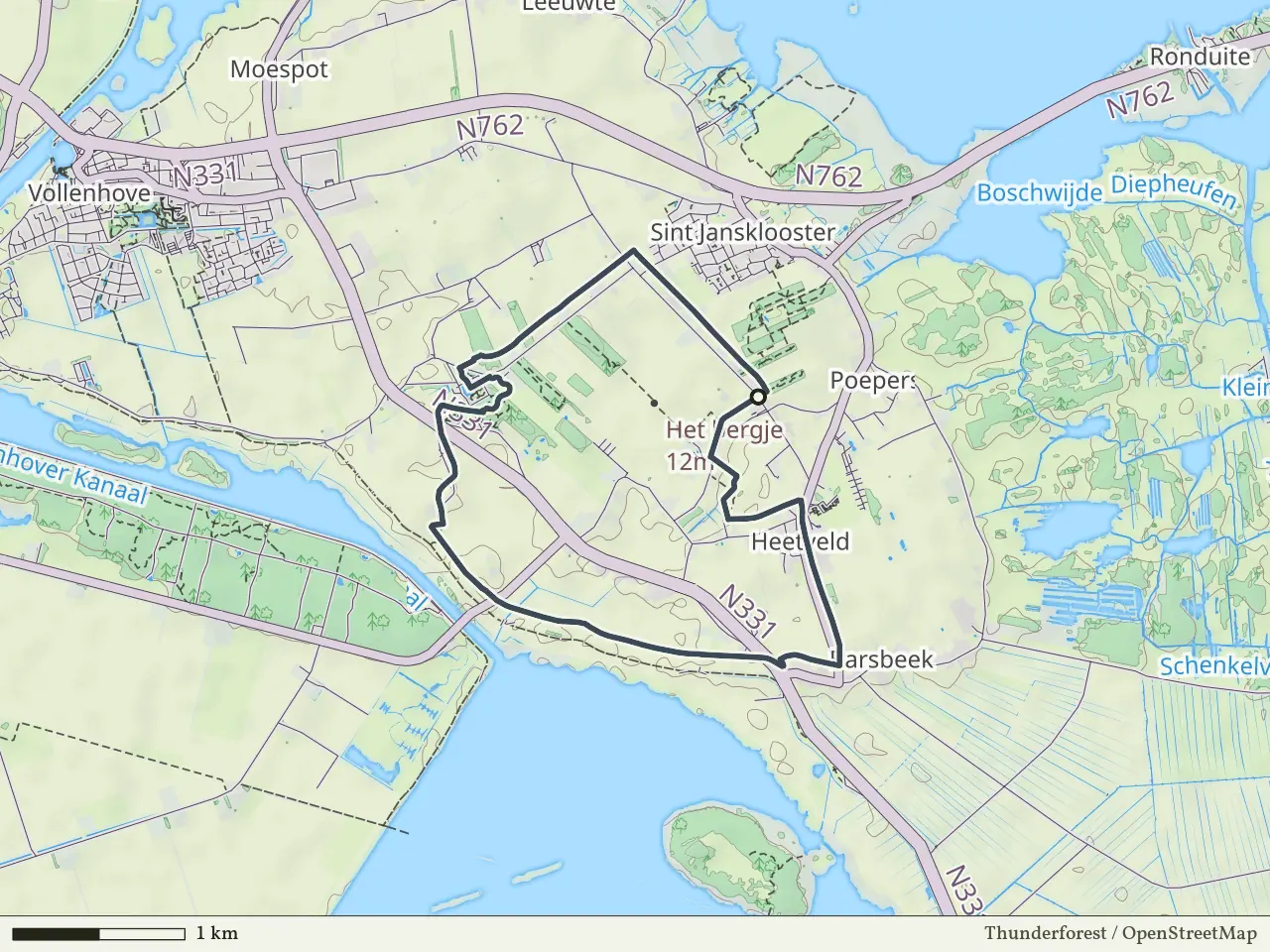 Groene route vanaf Kadoelen, Weerribben-Wieden