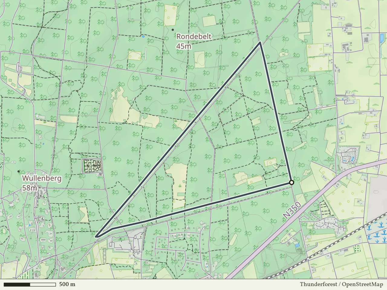 Gele route vanaf Sprokkelweg, Holten