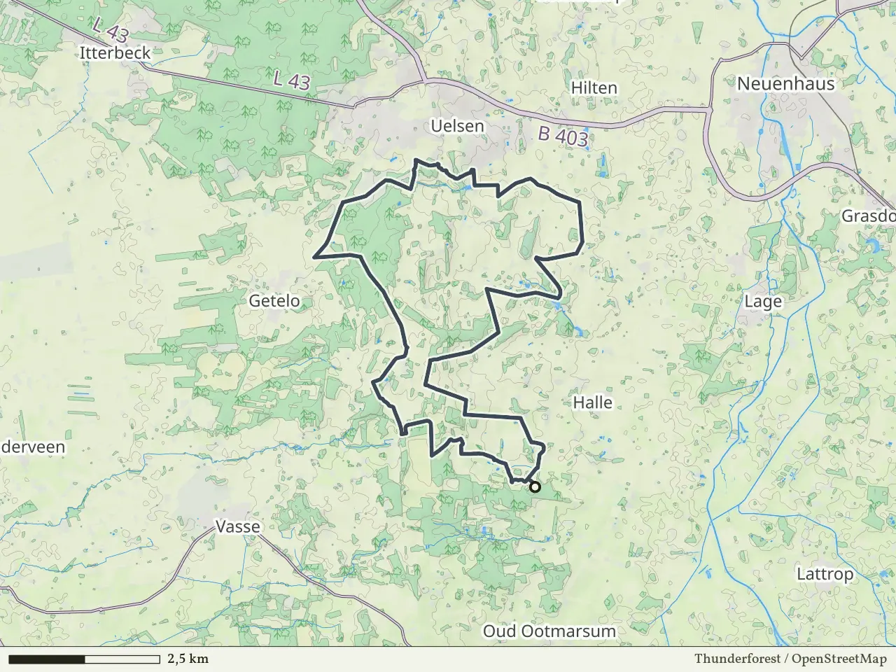 Paarse route vanaf Hezingerveld, Hezingen