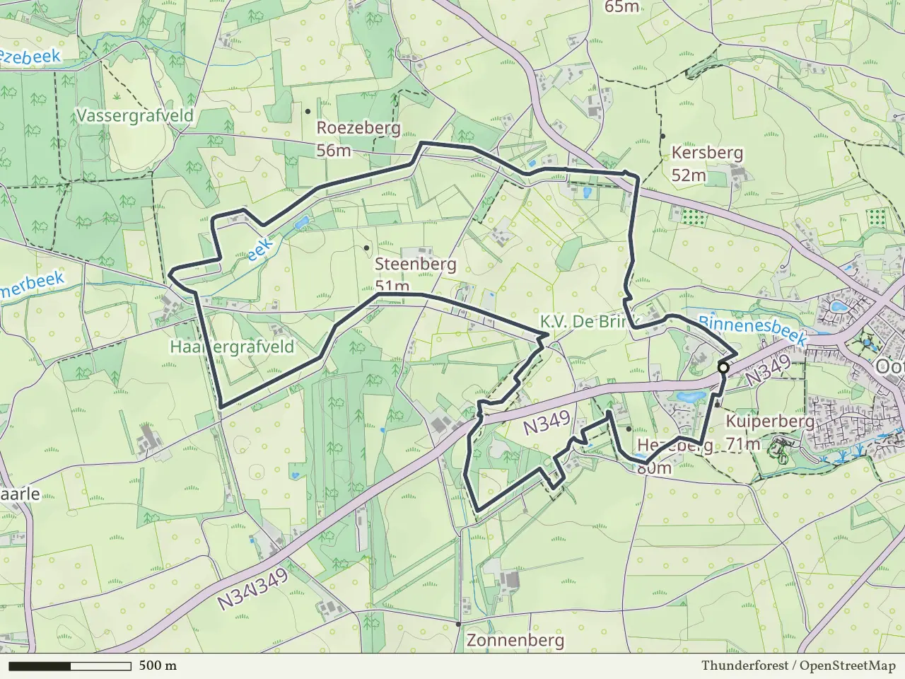 Oranje route vanaf Kuiperberg, Ootmarsum