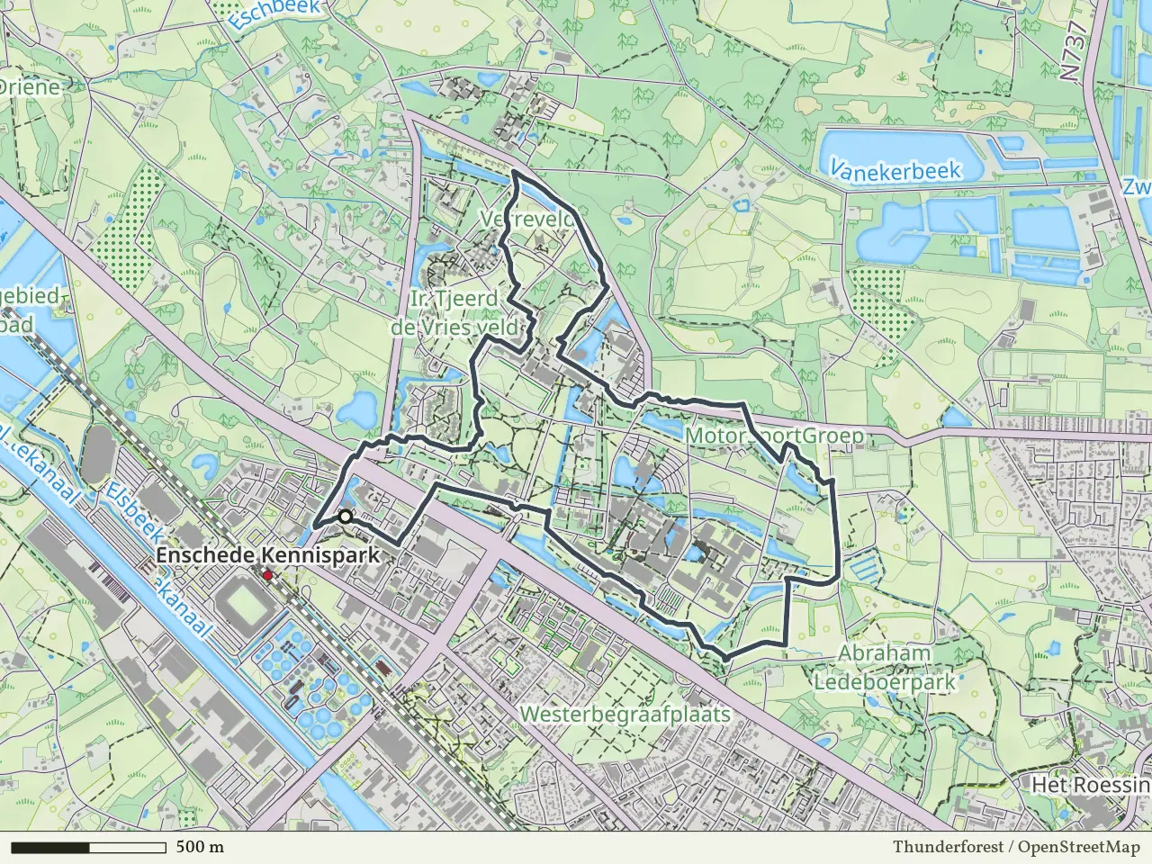 Rode route vanaf Kennispark, Enschede