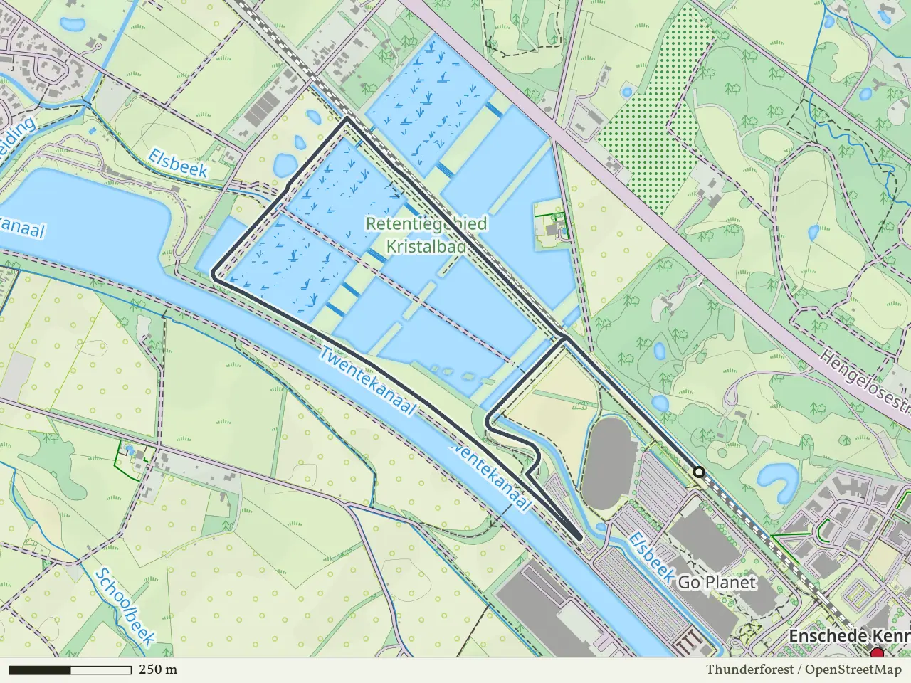 Blauwe route vanaf Kristalbad, Enschede