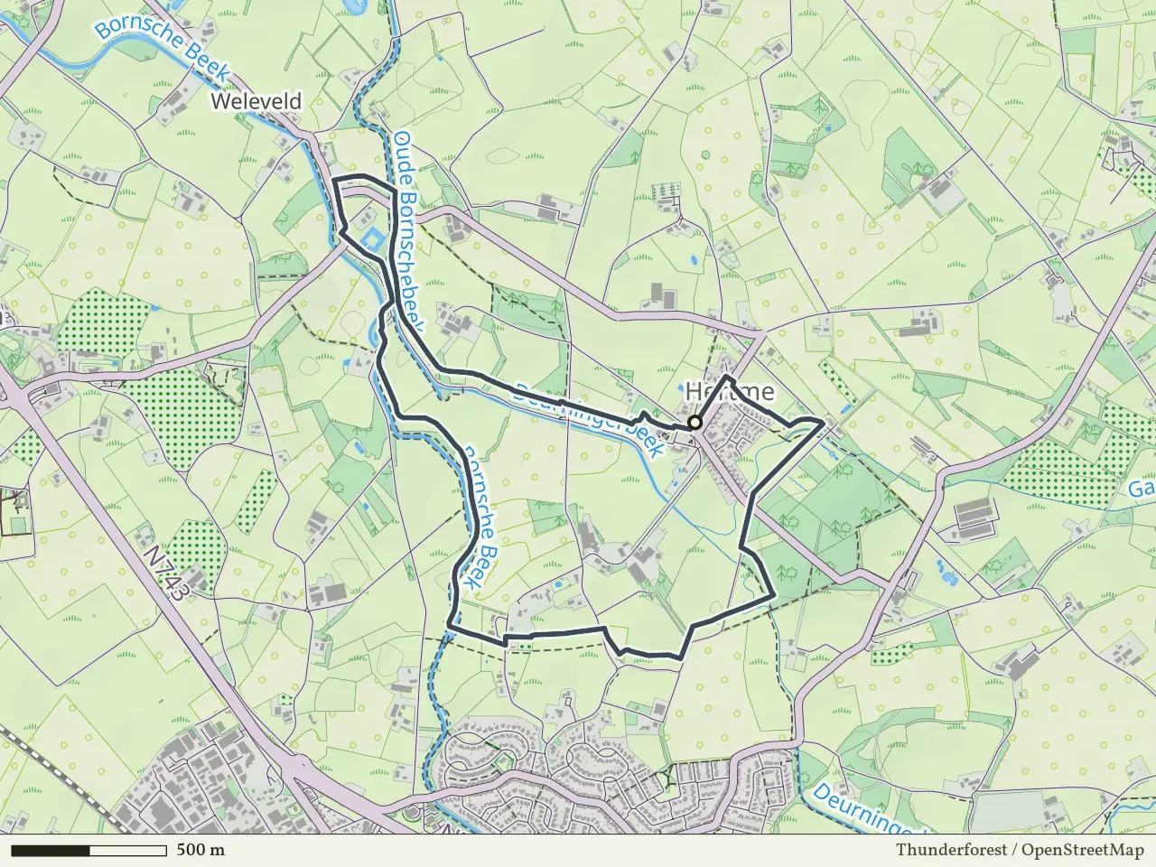 Gele route vanaf Hertme, Zenderen